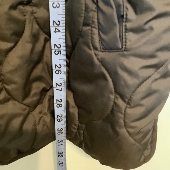 Old Navy Women's Medium Quilted Sherpa Lined Coat Dark Gray Warm Winter Jacket - Picture 6 of 11